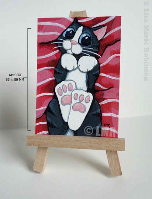 Cat ACEO: Belly Rub Please by Lisa Marie Robinson