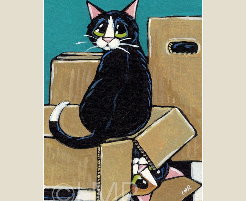 Cat ACEO -Inside and Out by Lisa Marie Robinson