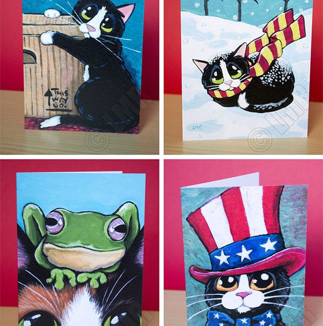 Cat Art Greeting Cards by Lisa Marie Robinson