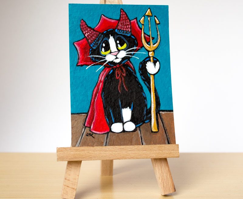 Original Cat ACEO - Handsome Little Devil by Lisa Marie Robinson