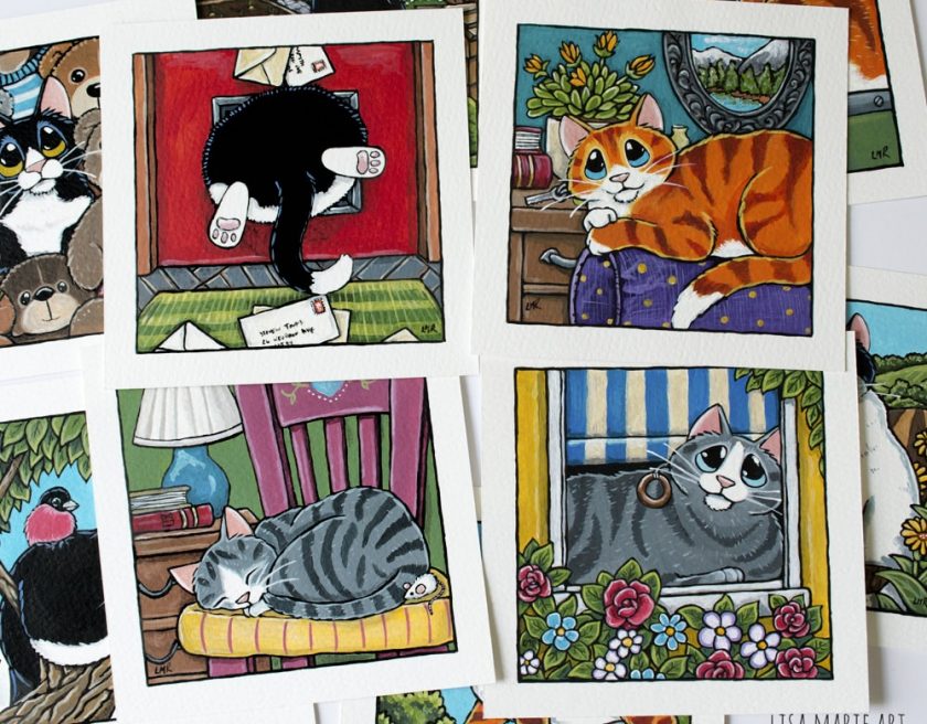 Inddor Cat - Illustrations at Whitby Galleries
