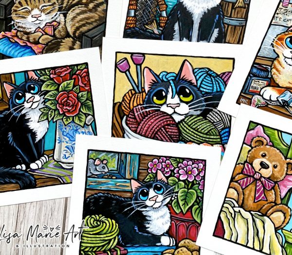 Collection of cat paintings