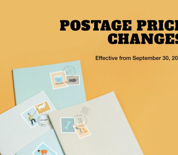 Image informing of upcoming increases to postage prices.